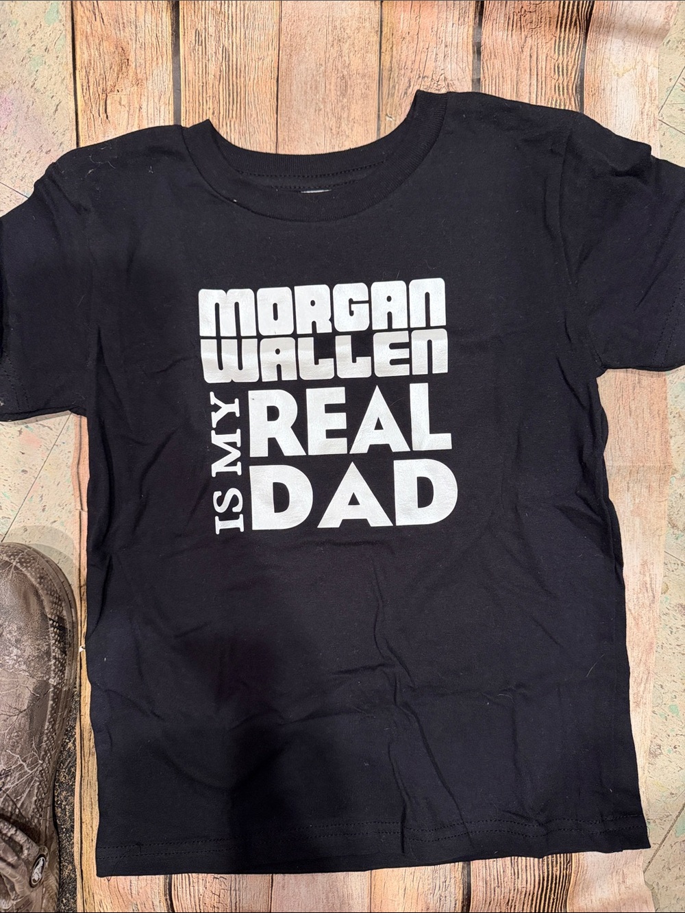 Kids Black 'Morgan Wallen Is My Real Dad' Graphic Tee